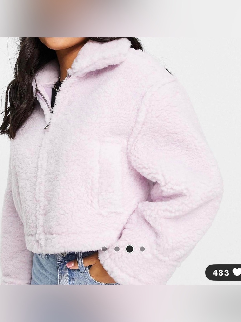 ASOS DESIGN Teddy Jacket in Purple